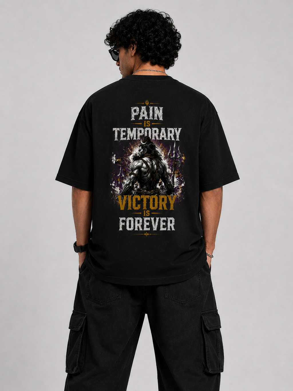 StitchVaults™ Pain Is Temporary Victory Is Forever Oversized T-Shirt – Mahadev Legacy™