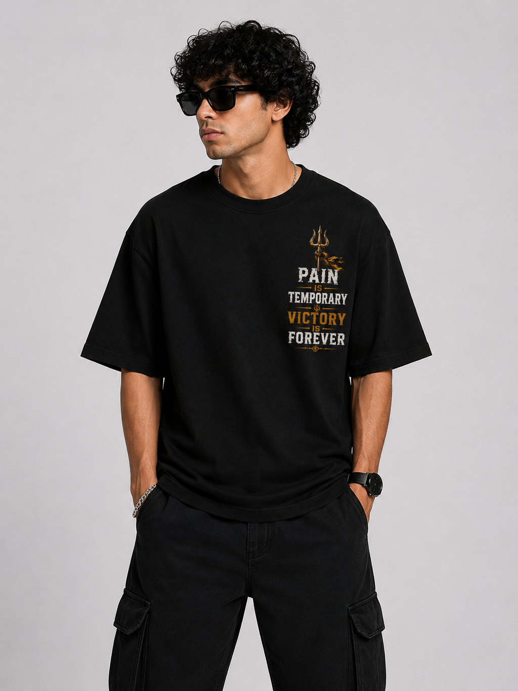 StitchVaults™ Pain Is Temporary Victory Is Forever Oversized T-Shirt – Mahadev Legacy™