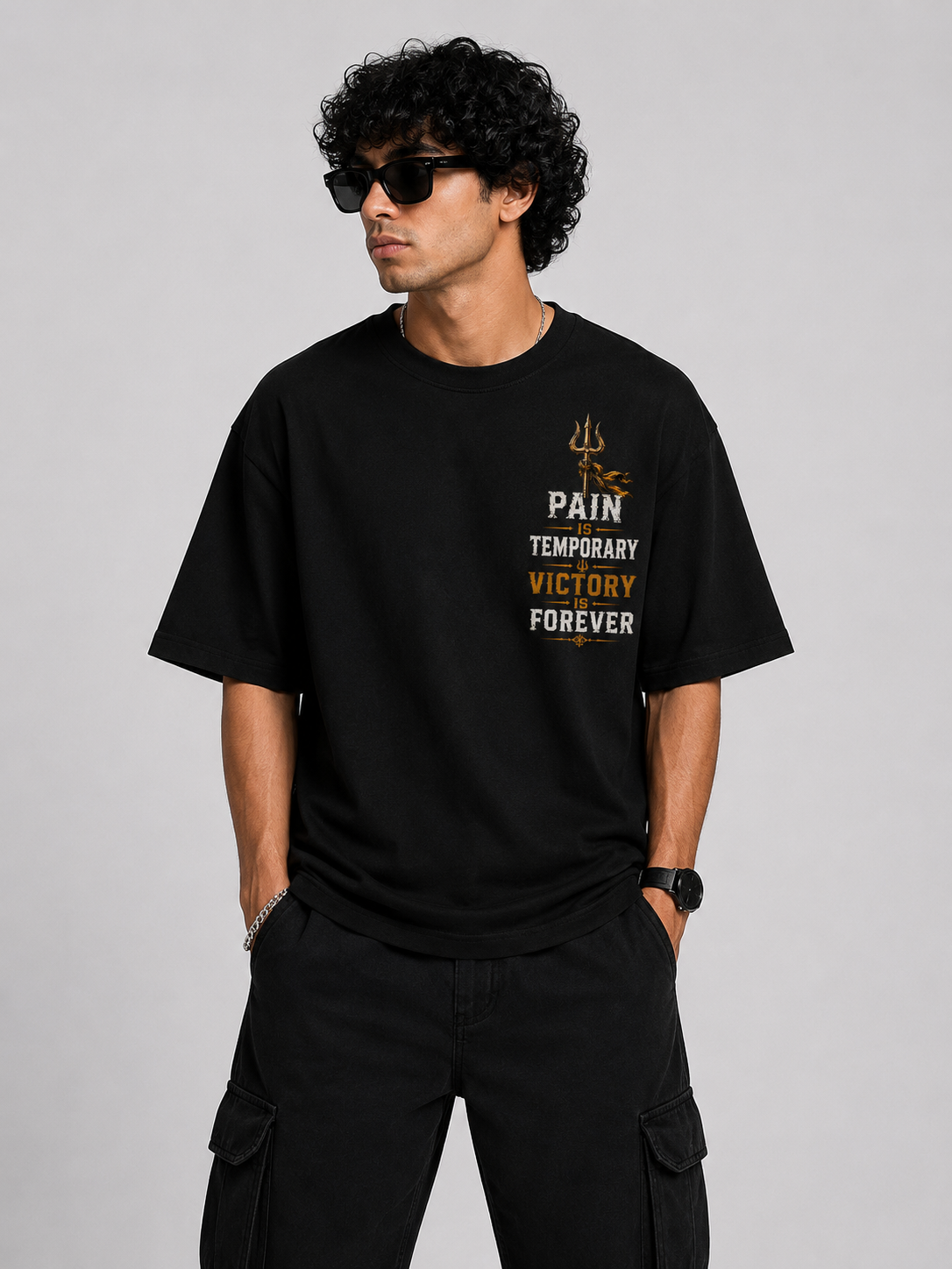 StitchVaults™ Pain Is Temporary Victory Is Forever Oversized T-Shirt – Mahadev Legacy™