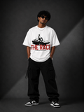 THE RACE™ Oversized Graphic Streetwear Tee – White Edition