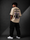 DISCIPLINE OVER MOTIVATION™ Oversized Graphic Streetwear Tee – Sand Edition