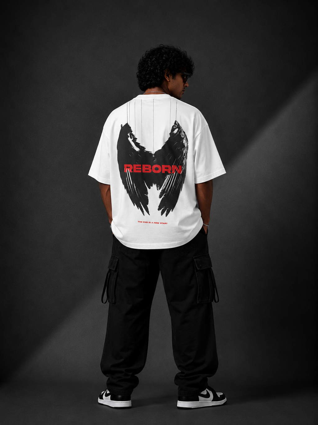 REBORN™ Oversized Graphic Streetwear Tee – White Edition