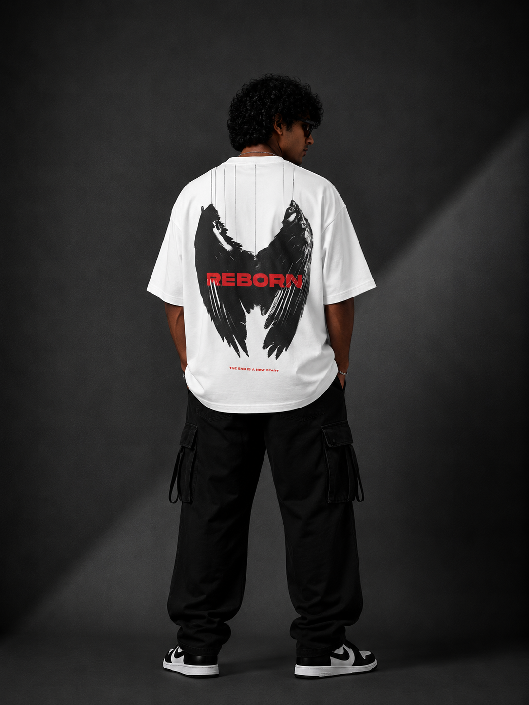 REBORN™ Oversized Graphic Streetwear Tee – White Edition