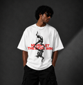 NEVER LET THE DEVIL WIN™ Oversized Graphic Streetwear Tee – White Edition