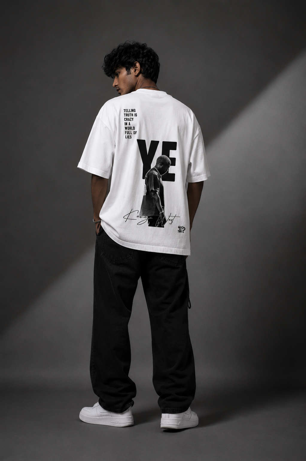 KANYE WEST YE™ Oversized Graphic Streetwear Tee – White Edition