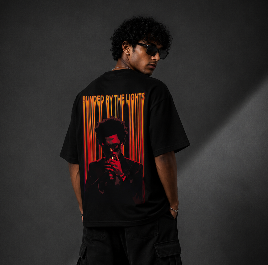BLINDED BY THE LIGHTS™ Oversized Graphic Streetwear Tee – Black Edition