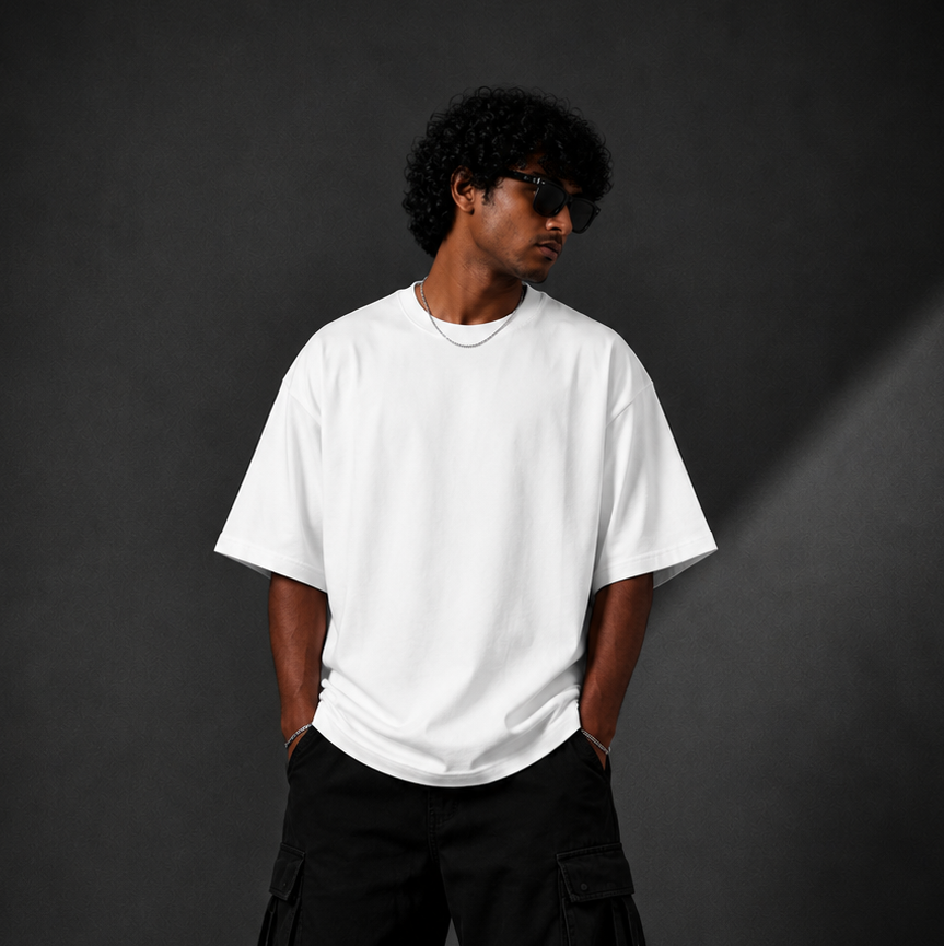 REBORN™ Oversized Graphic Streetwear Tee – White Edition