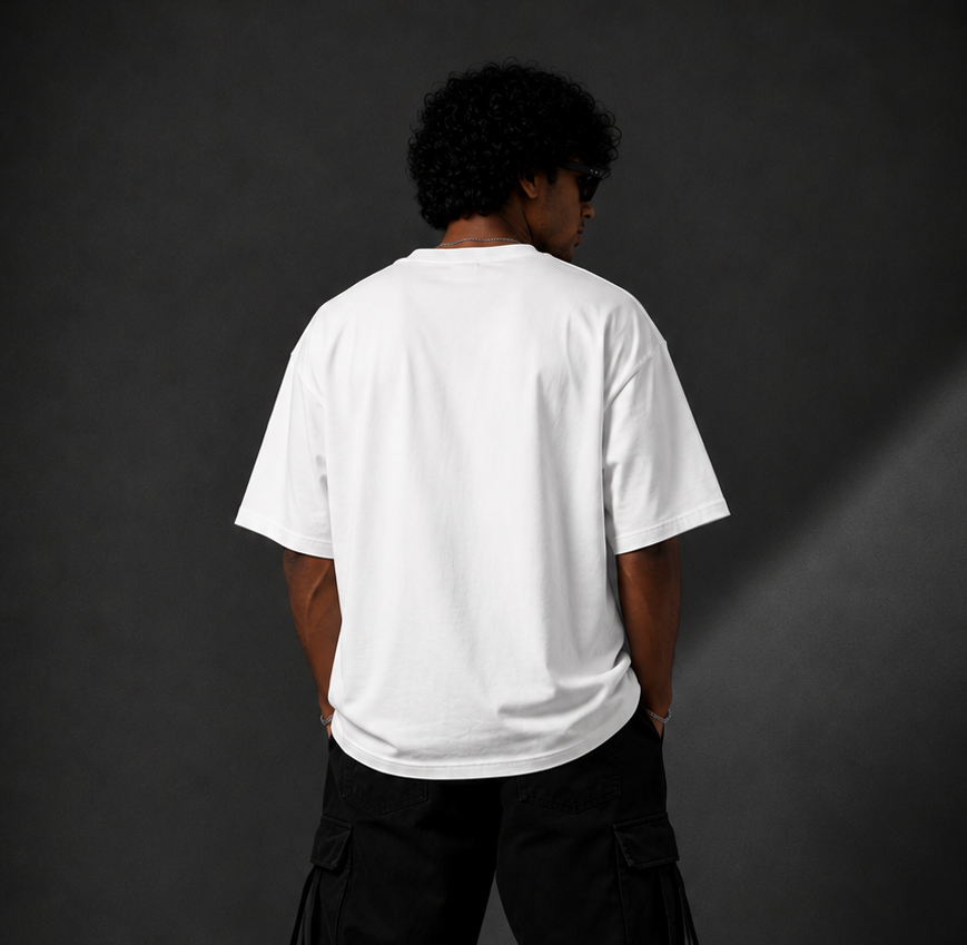 NEVER LET THE DEVIL WIN™ Oversized Graphic Streetwear Tee – White Edition