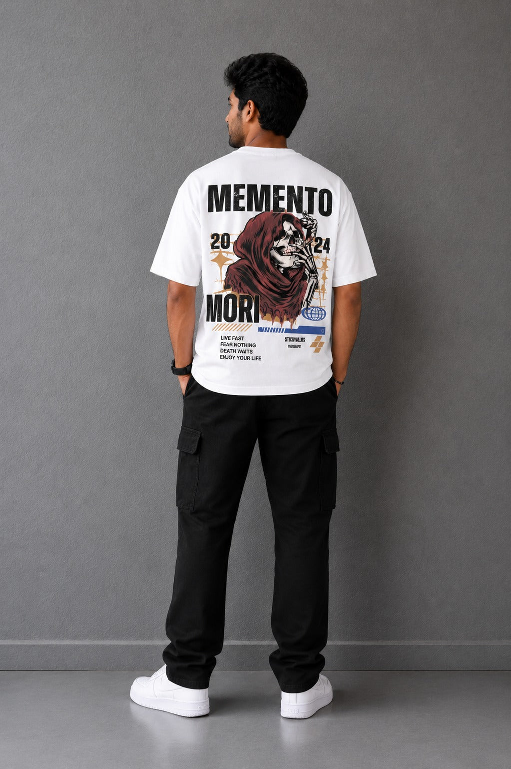 Memento Mori 2024 Streetwear Graphic - Grim Reaper Smoking Cigar