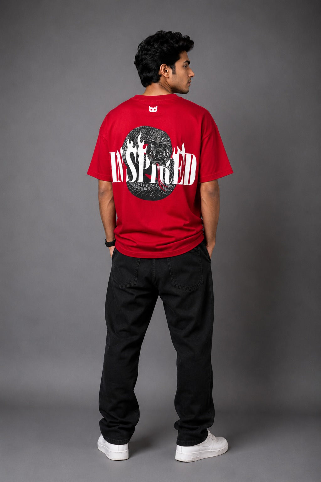 Akoom Black Oversized Unisex T-Shirt | Heavyweight Cotton | Signature Graphic Edition