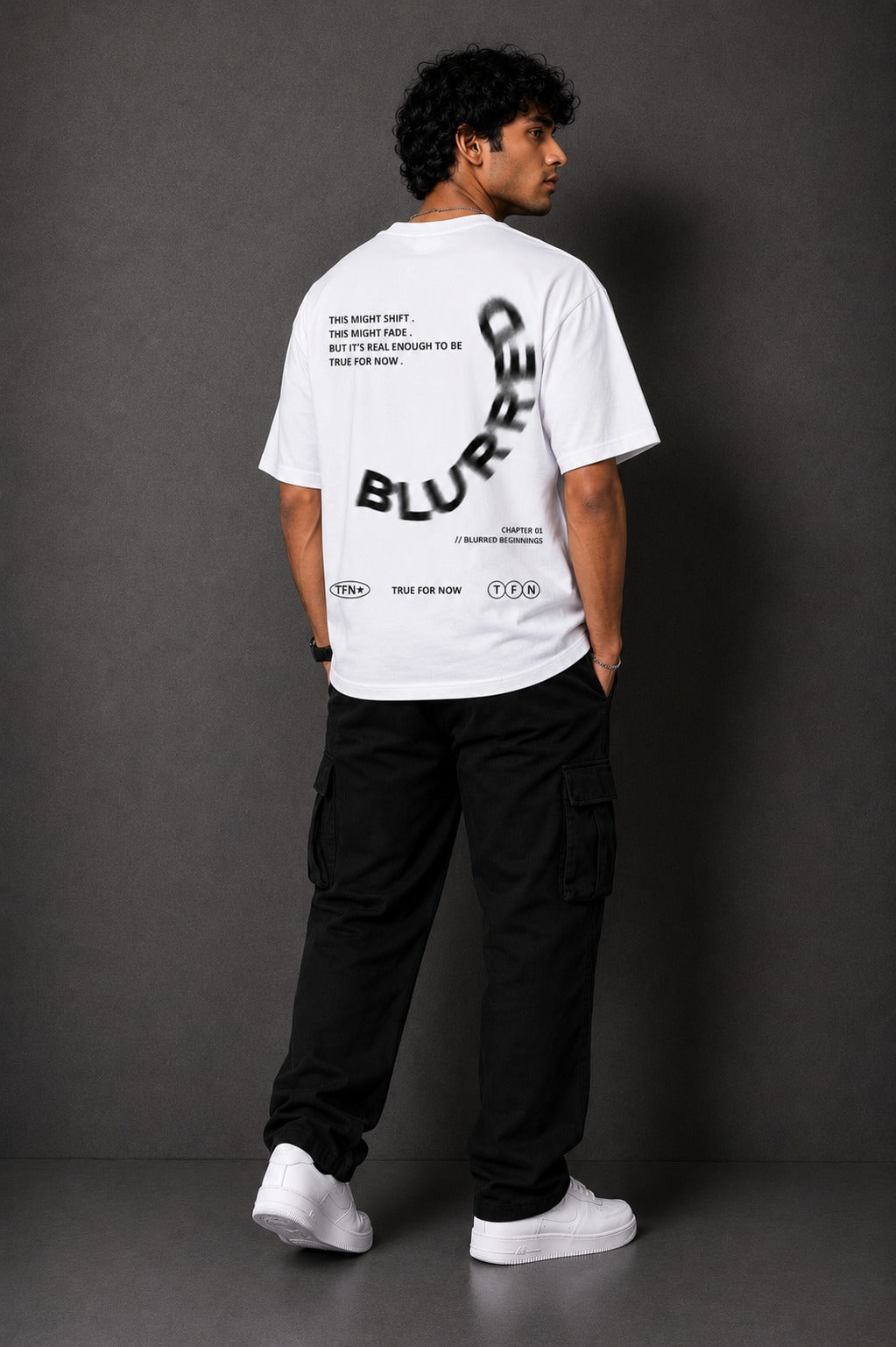 Blurred Reality Graphic T-Shirt – Minimalist Typography Streetwear Tee