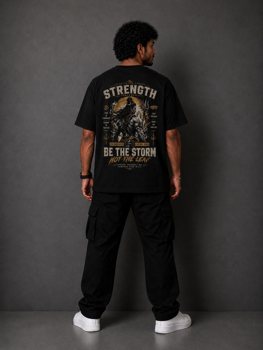 Mahadev "Be The Storm" Oversized Graphic T-Shirt – Black Streetwear