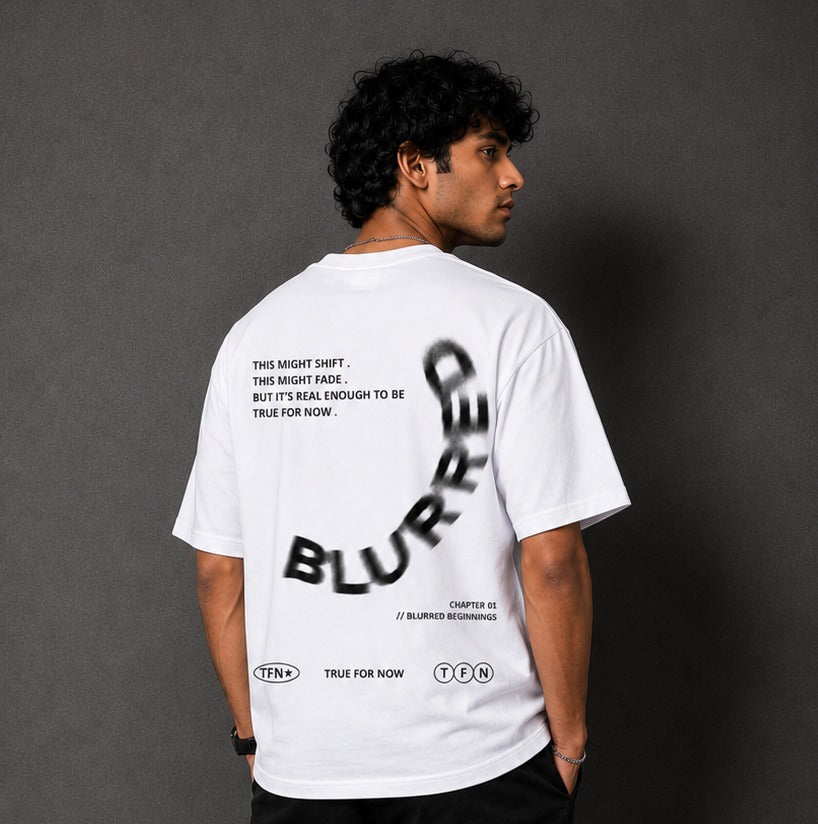Blurred Reality Graphic T-Shirt – Minimalist Typography Streetwear Tee