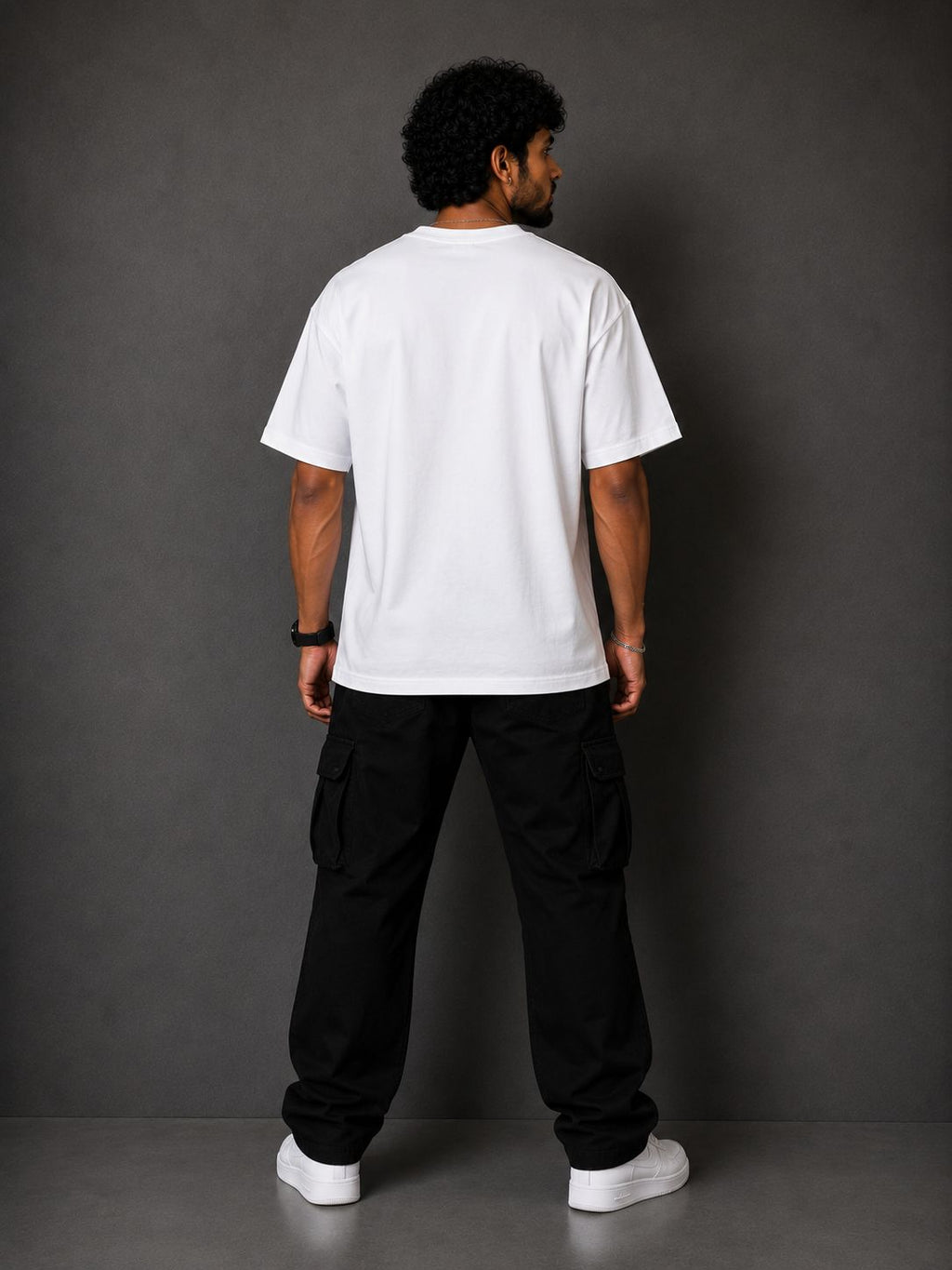 Lord Shiva Meditating Oversized Graphic T-Shirt - Divine White