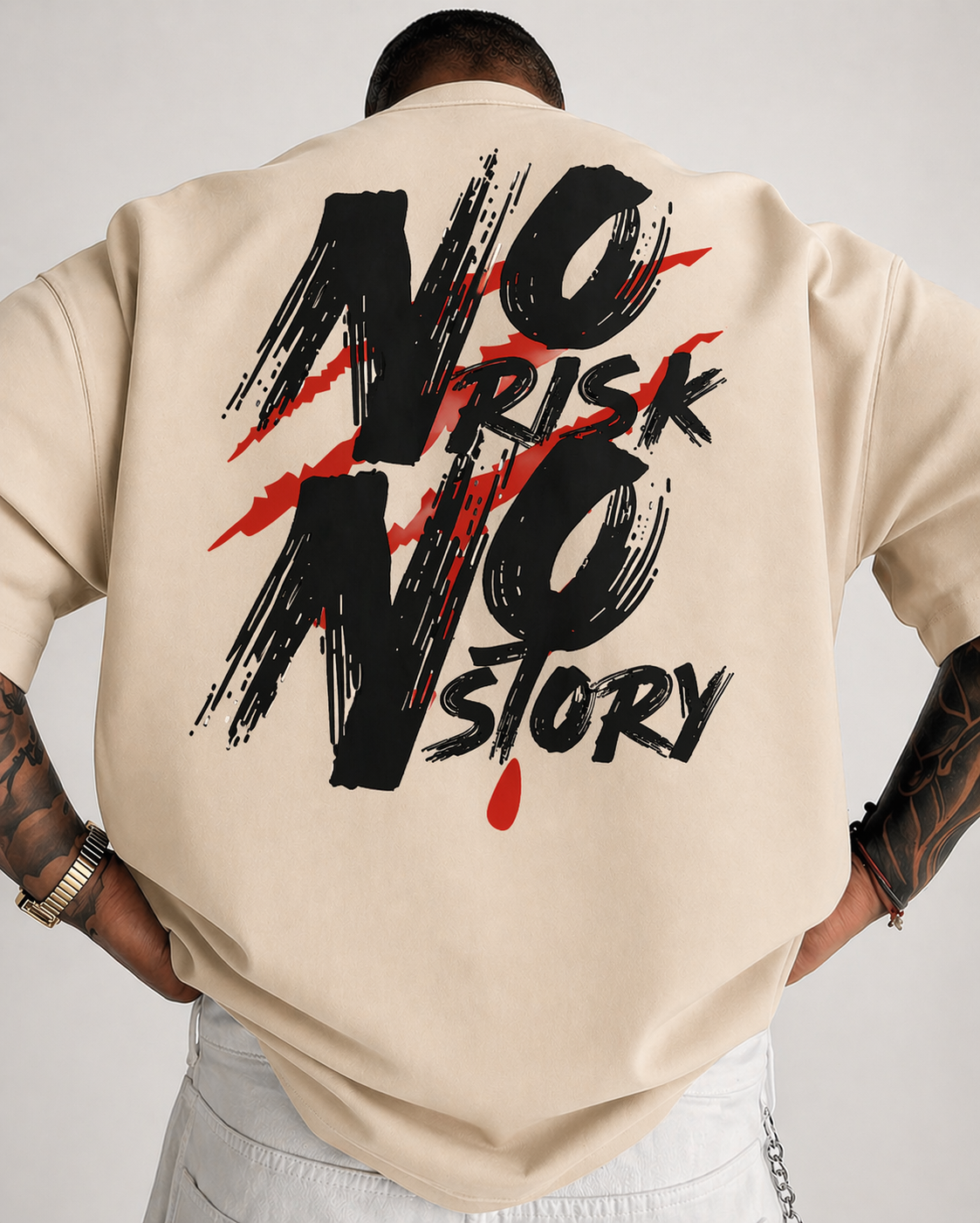 No Risk No Story Graphic T-Shirt – Bold Streetwear Attitude Tee for Men