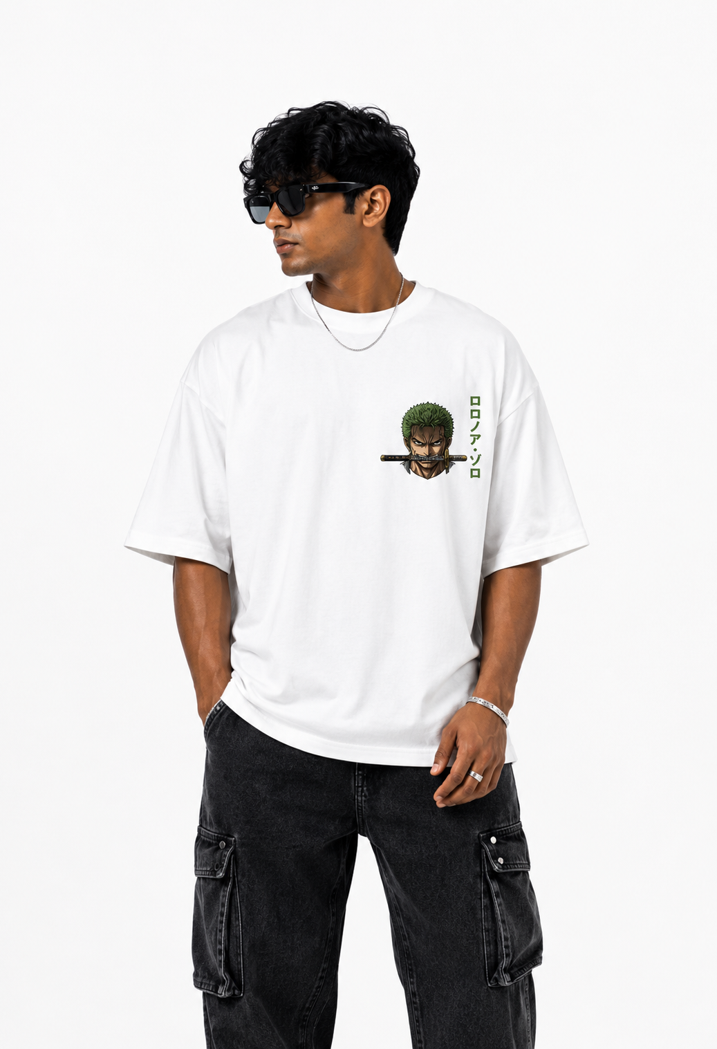 StitchVaults™ Zoro Shadow Warrior Oversized Anime T-Shirt for Men