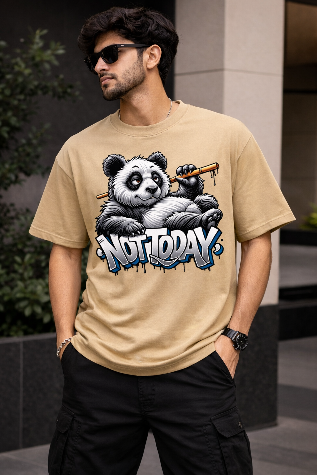 "Not Today" Panda Oversized Tee | Lazy Vibe Streetwear