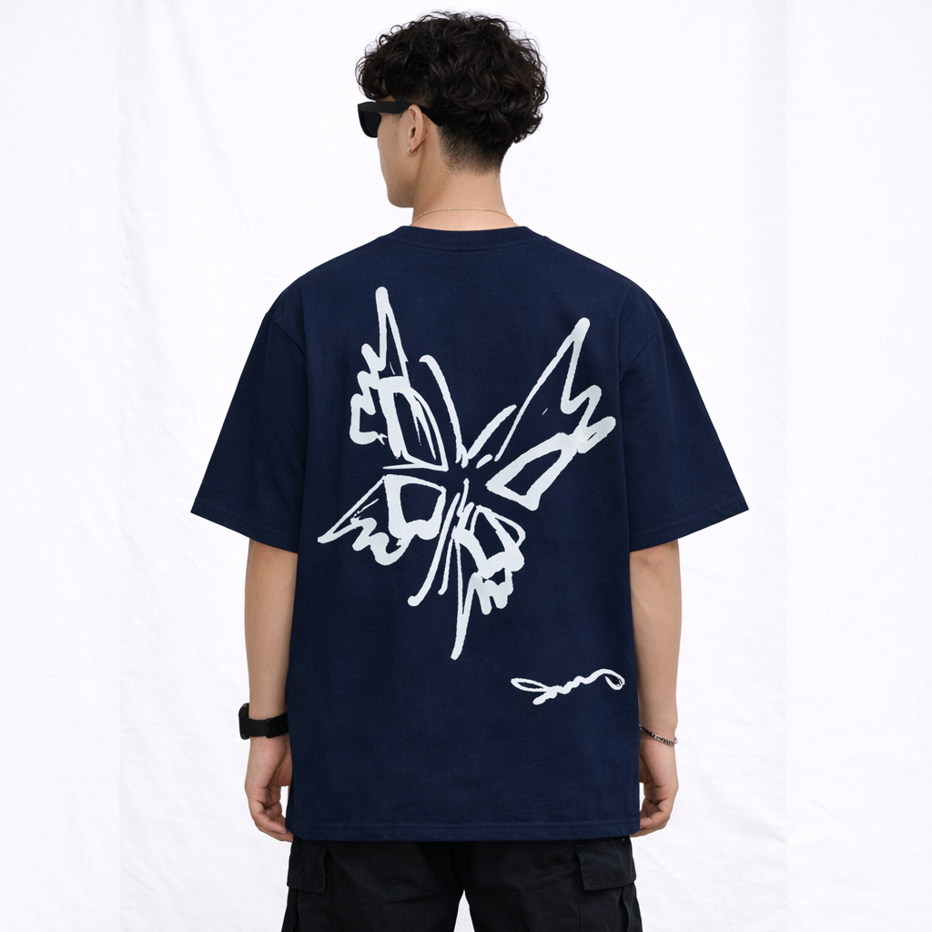 Minimal Butterfly Graphic T-Shirt – Aesthetic Streetwear Black Tee