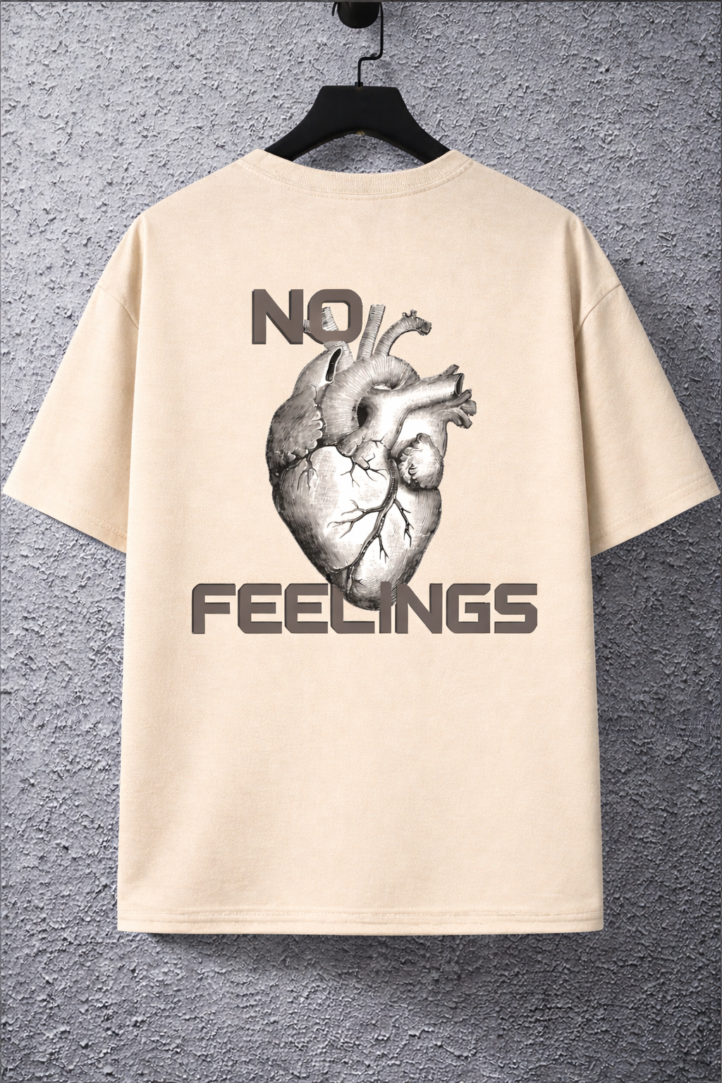 No Feelings Heart Graphic Oversized T-Shirt – Unisex Streetwear
