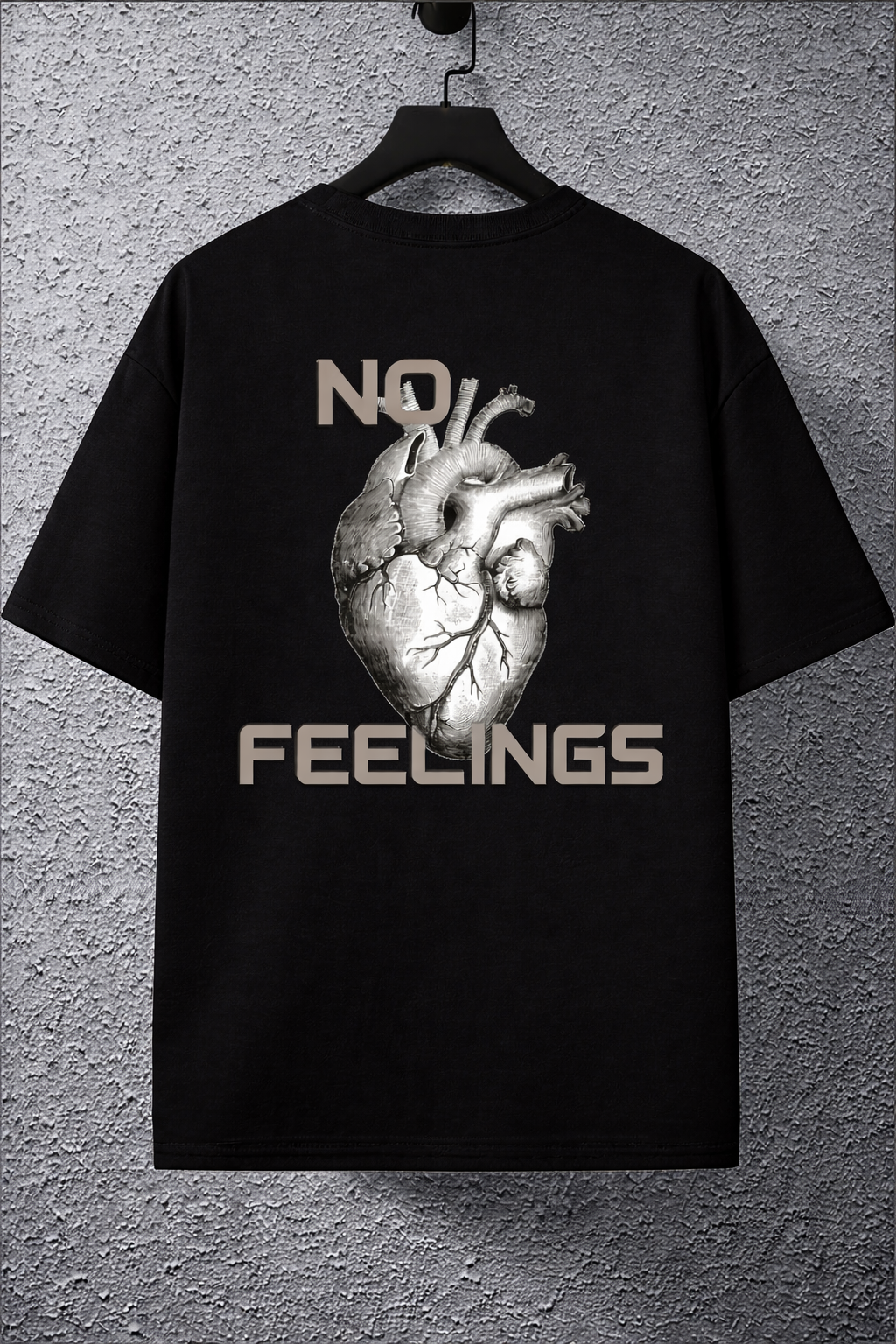 No Feelings Heart Graphic Oversized T-Shirt – Unisex Streetwear