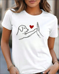 Cute Dog Love Graphic T-Shirt for Women - Minimal Pet Lover Tee by Stitchvaults