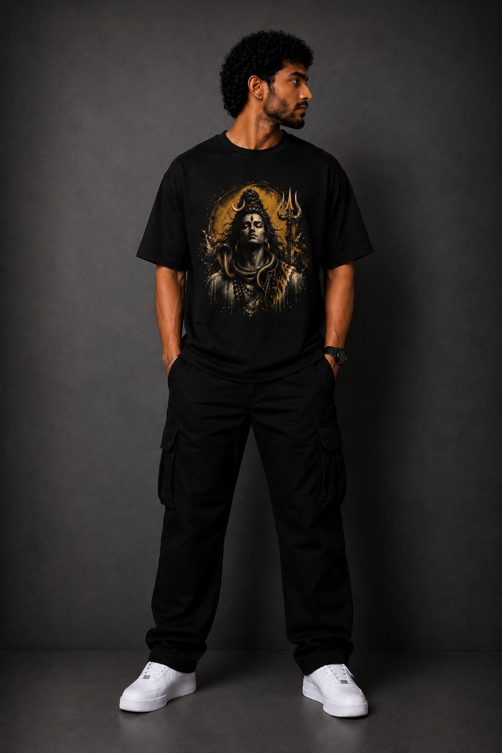 Mahadev "Be The Storm" Oversized Graphic T-Shirt – Black Streetwear