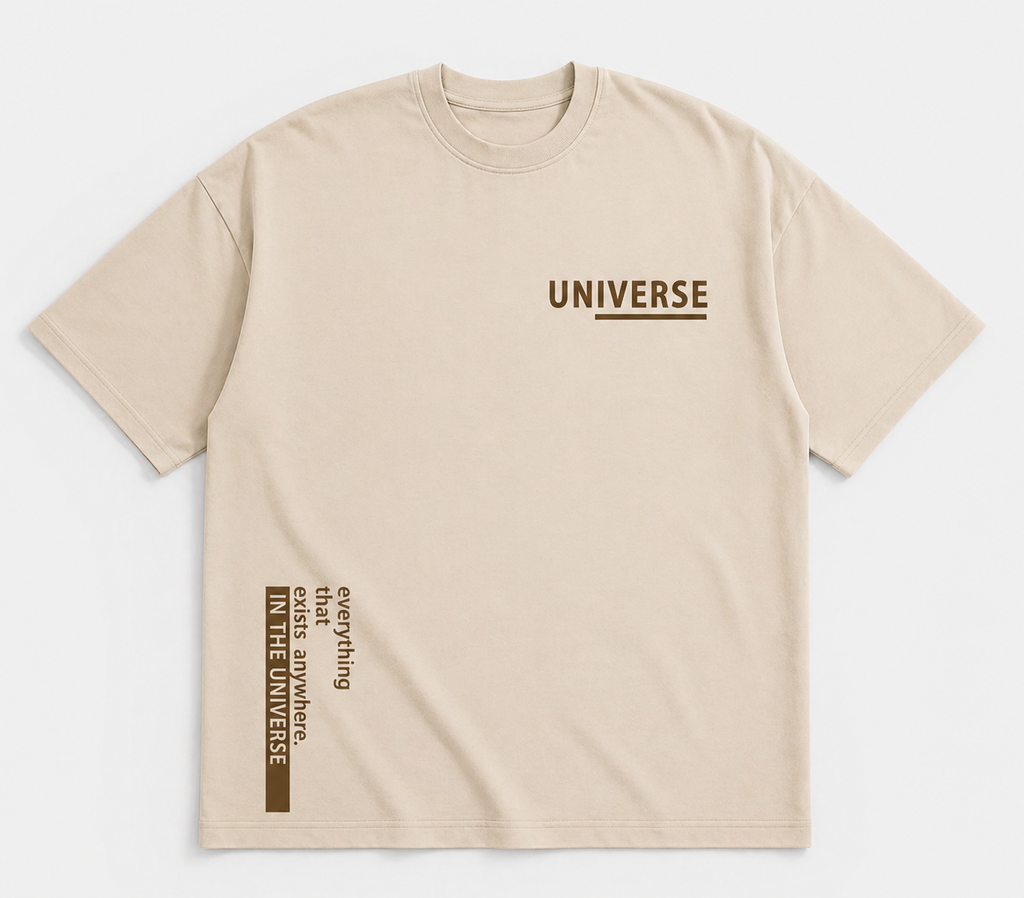 Universe Minimal Graphic T-Shirt – Oversized Streetwear Printed T-Shirt for Modern Style