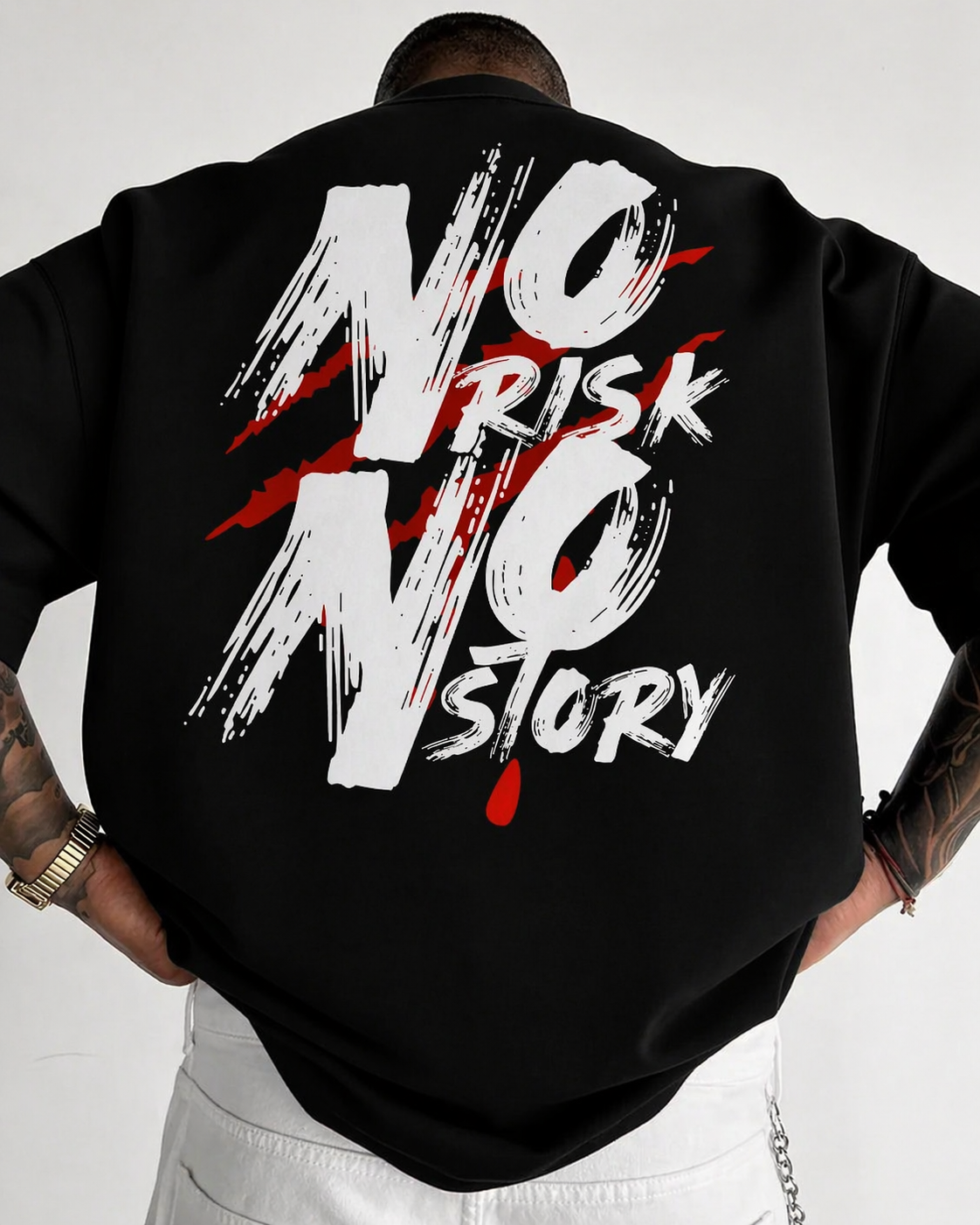 No Risk No Story Graphic T-Shirt – Bold Streetwear Attitude Tee for Men