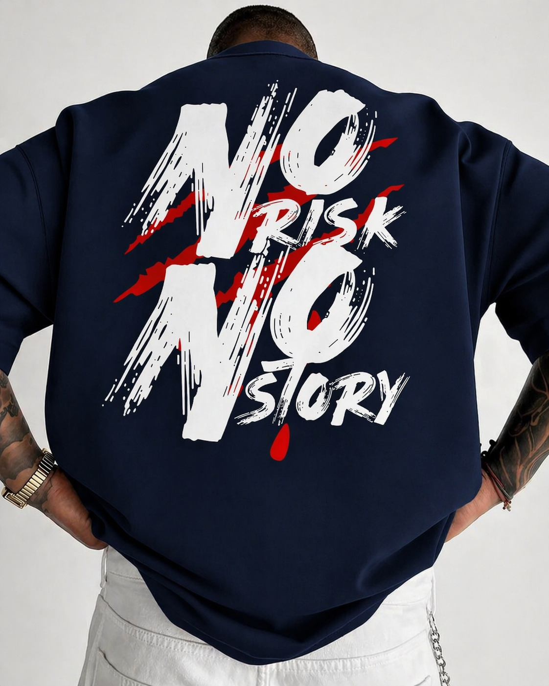 No Risk No Story Graphic T-Shirt – Bold Streetwear Attitude Tee for Men