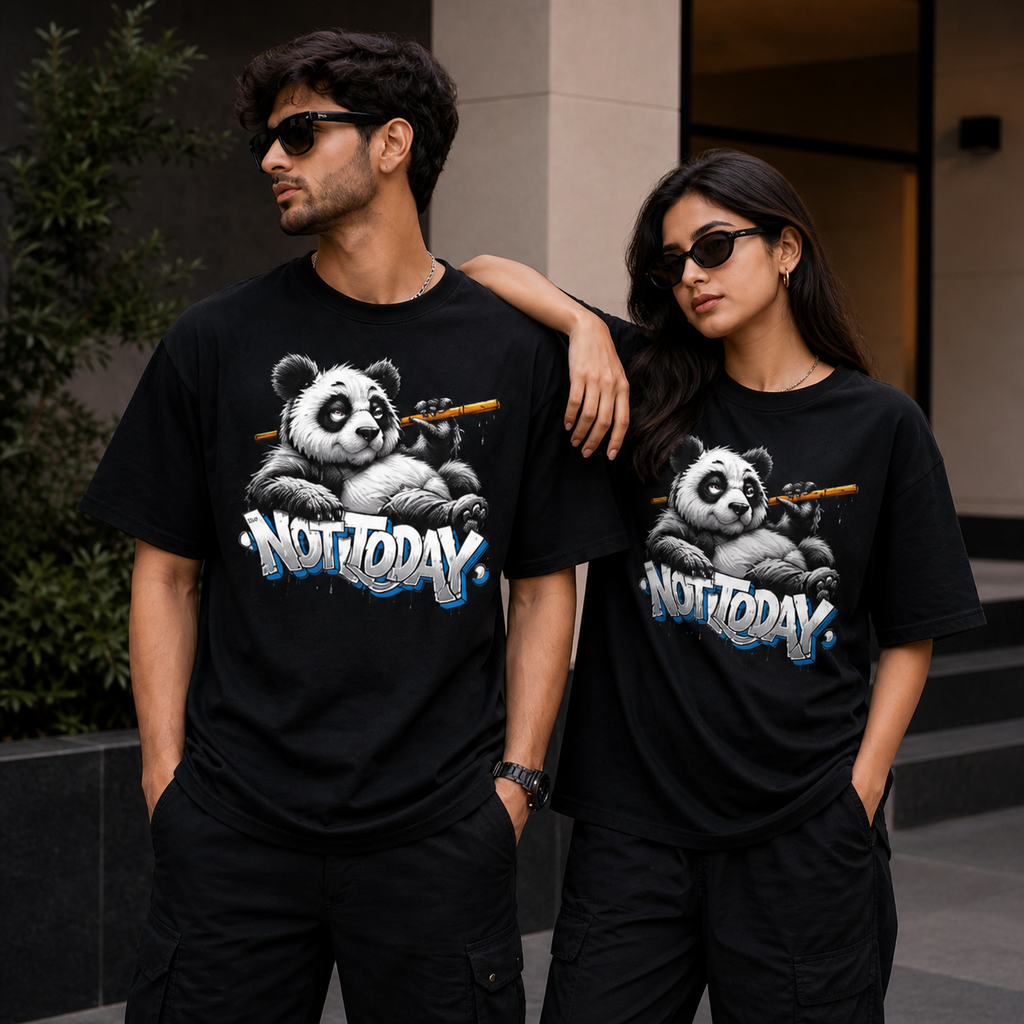 "Not Today" Panda Oversized Tee | Lazy Vibe Streetwear