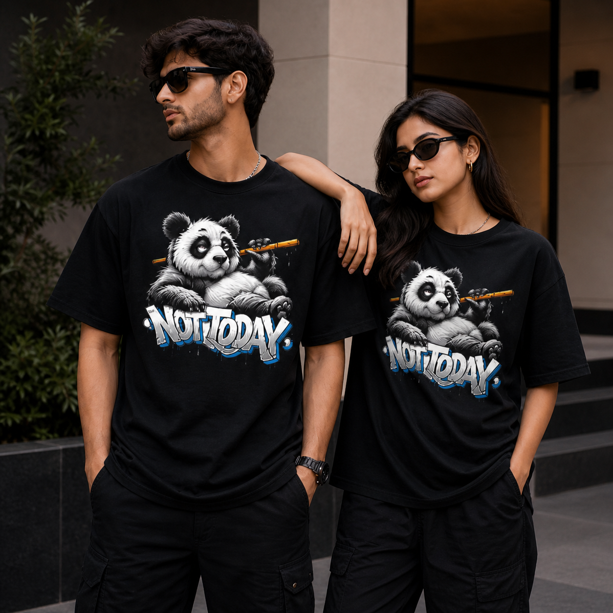 "Not Today" Panda Oversized Tee | Lazy Vibe Streetwear