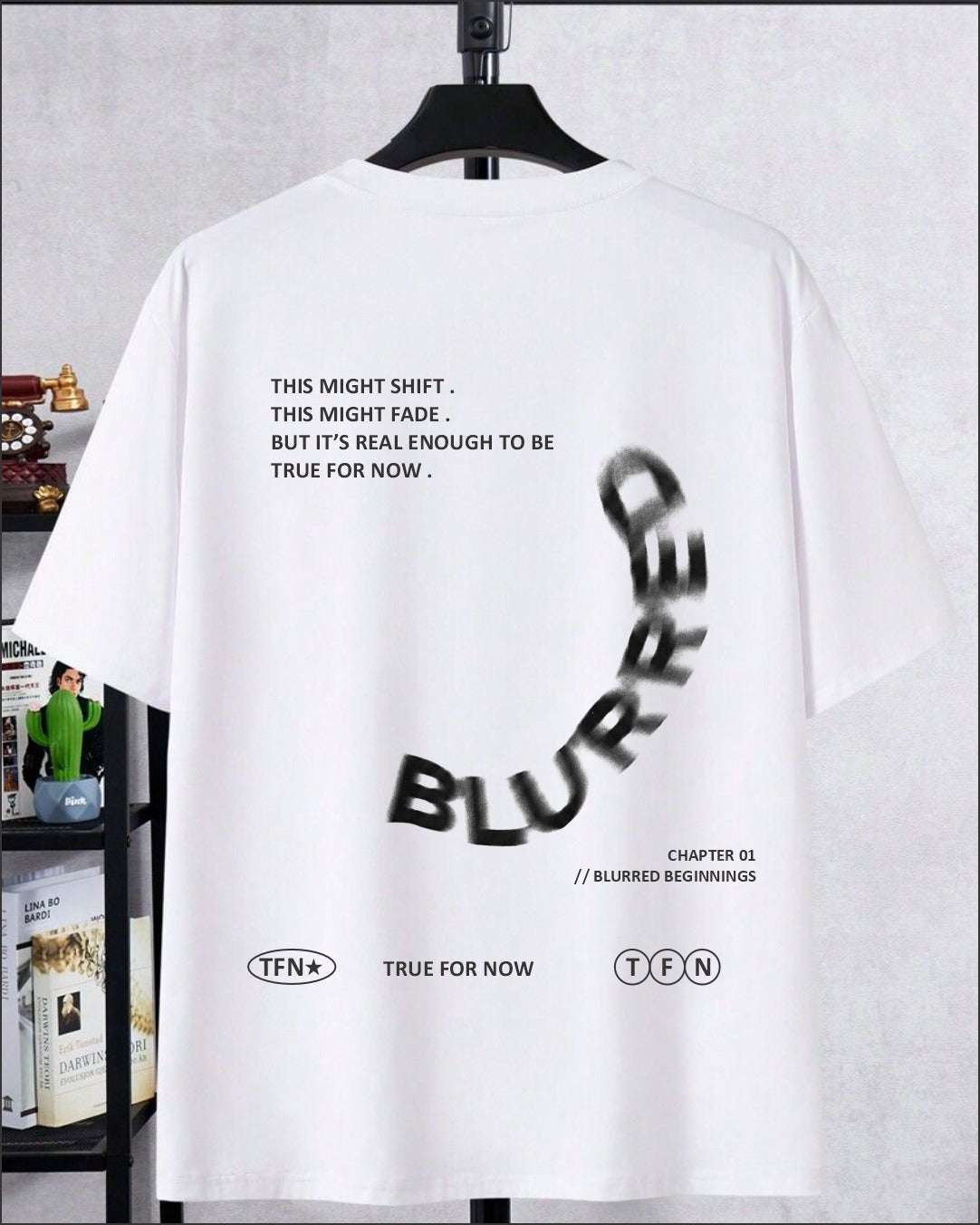 Blurred Reality Graphic T-Shirt – Minimalist Typography Streetwear Tee