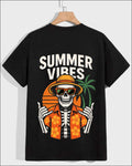 Summer Vibes Skeleton T Shirt – Funny Skull Beach Graphic Tee for Men & Women