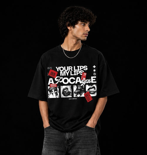 APOCALYPSE VIBES™ Oversized Graphic Streetwear Tee – Black Edition