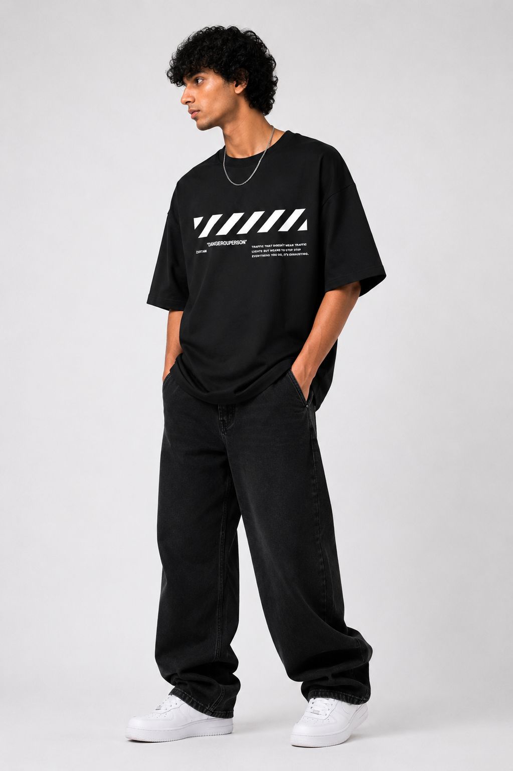 DANGEROUS PERSON™ Oversized Minimal Streetwear T-Shirt – Black