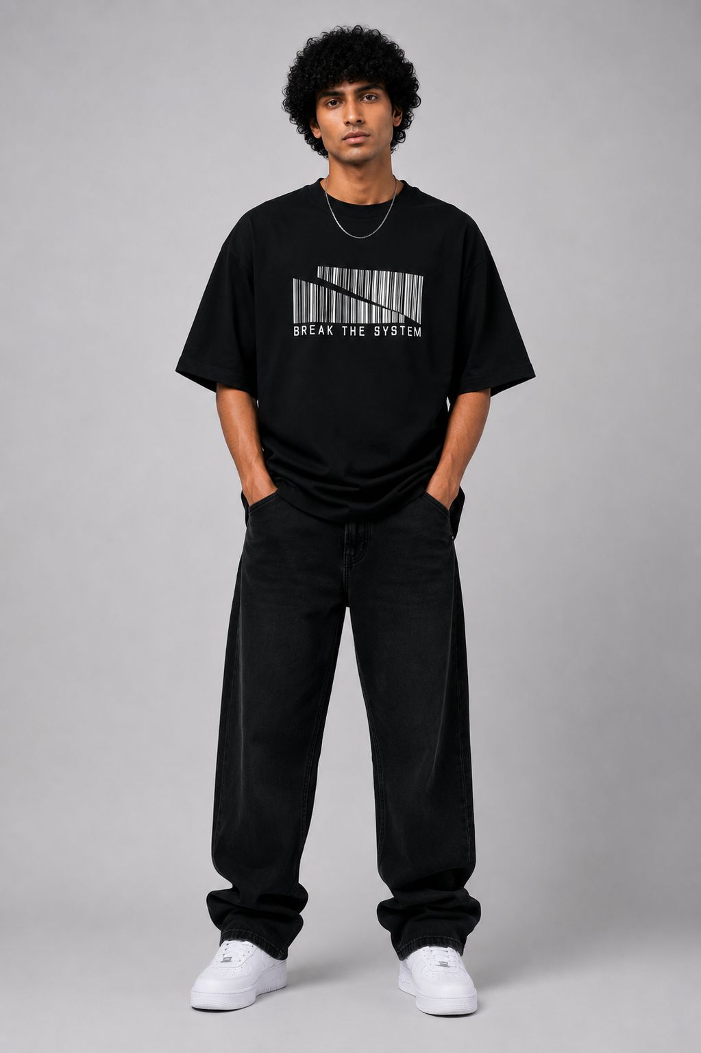 BREAK THE SYSTEM™ Oversized Graphic Streetwear T-Shirt – Black