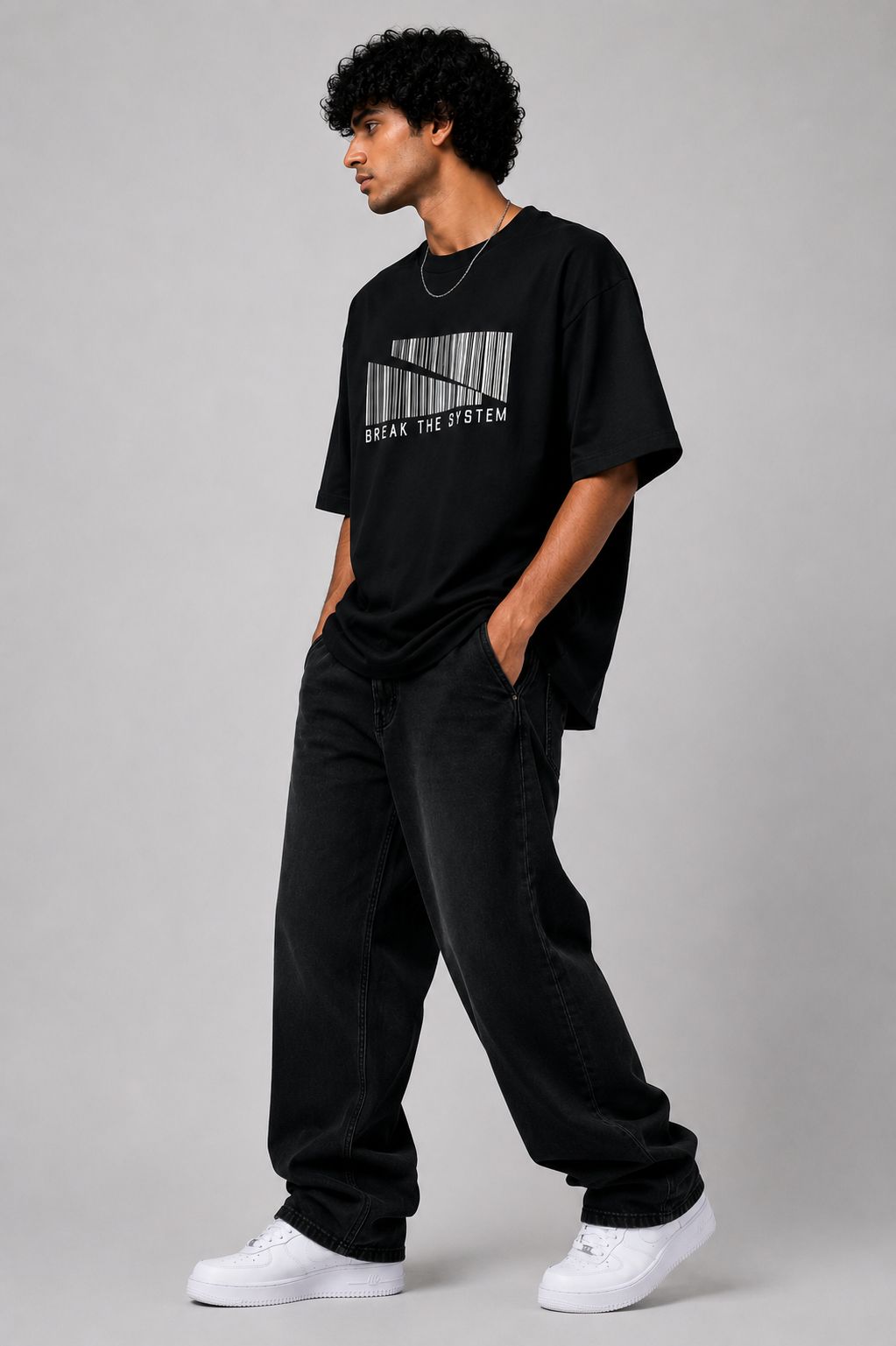 BREAK THE SYSTEM™ Oversized Graphic Streetwear T-Shirt – Black