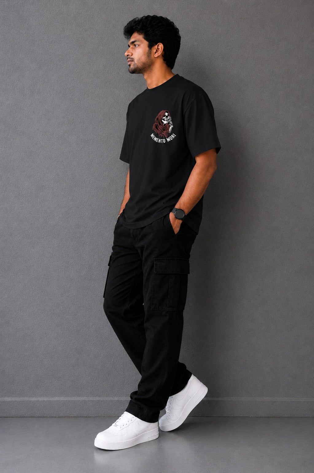 Memento Mori 2024 Streetwear Graphic - Grim Reaper Smoking Cigar