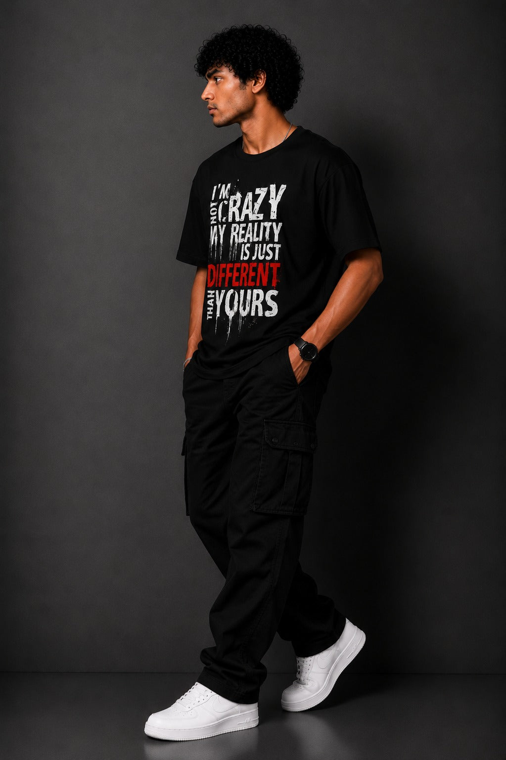 Urban Attitude Couple T-Shirt – “I’m Not Crazy My Reality Is Different Than Yours” Graphic Tee for Men & Women