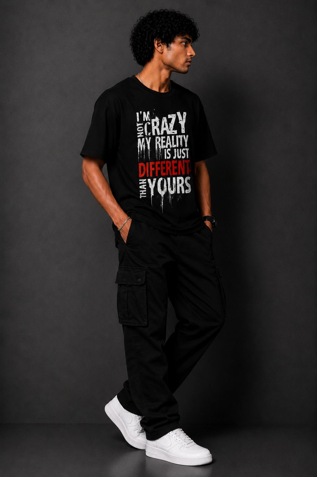 Urban Attitude Couple T-Shirt – “I’m Not Crazy My Reality Is Different Than Yours” Graphic Tee for Men & Women