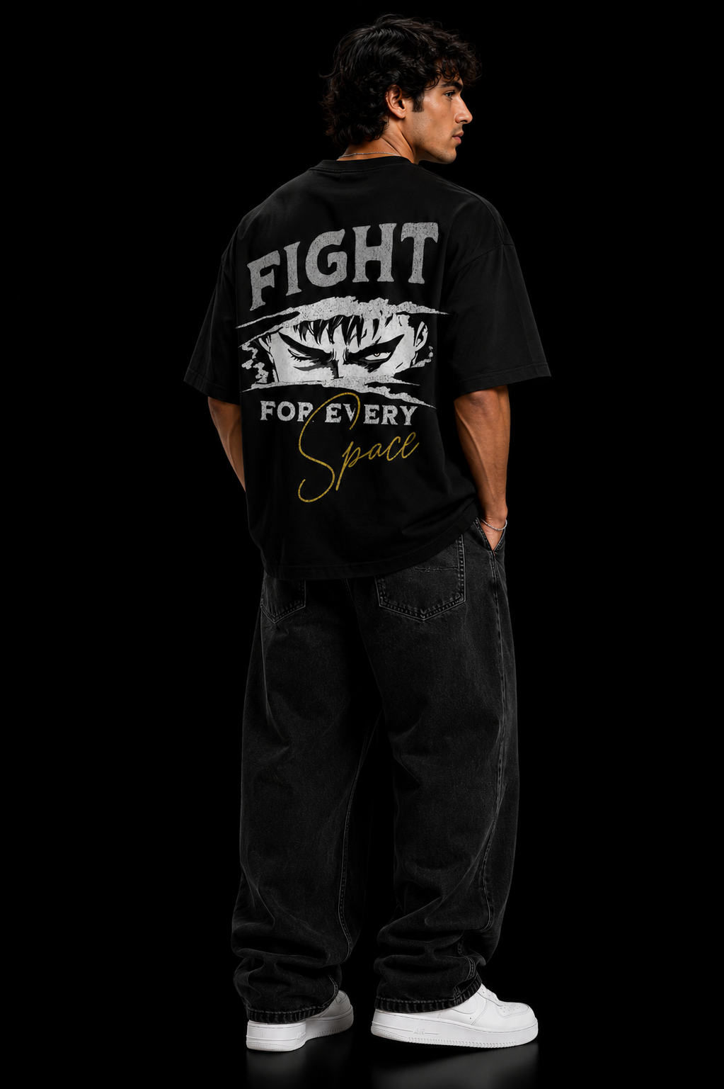 StitchVaults™ Fight For Every Space Oversized Graphic T-Shirt – Warrior Edition