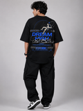 StitchVaults™ Dream High Astronaut Oversized Graphic T-Shirt for Men