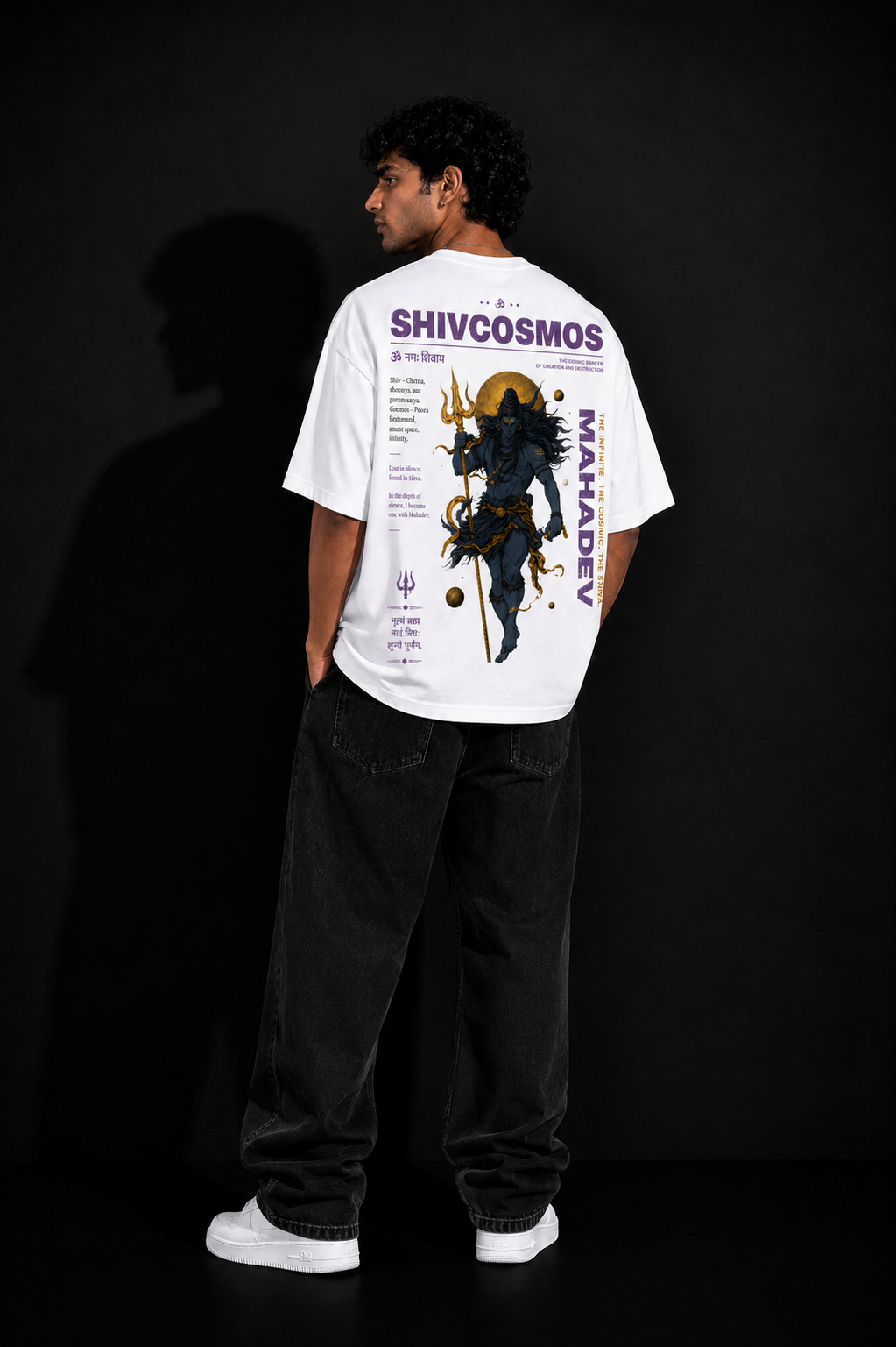 StitchVaults™ ShivCosmos Oversized Mahadev Graphic T-Shirt