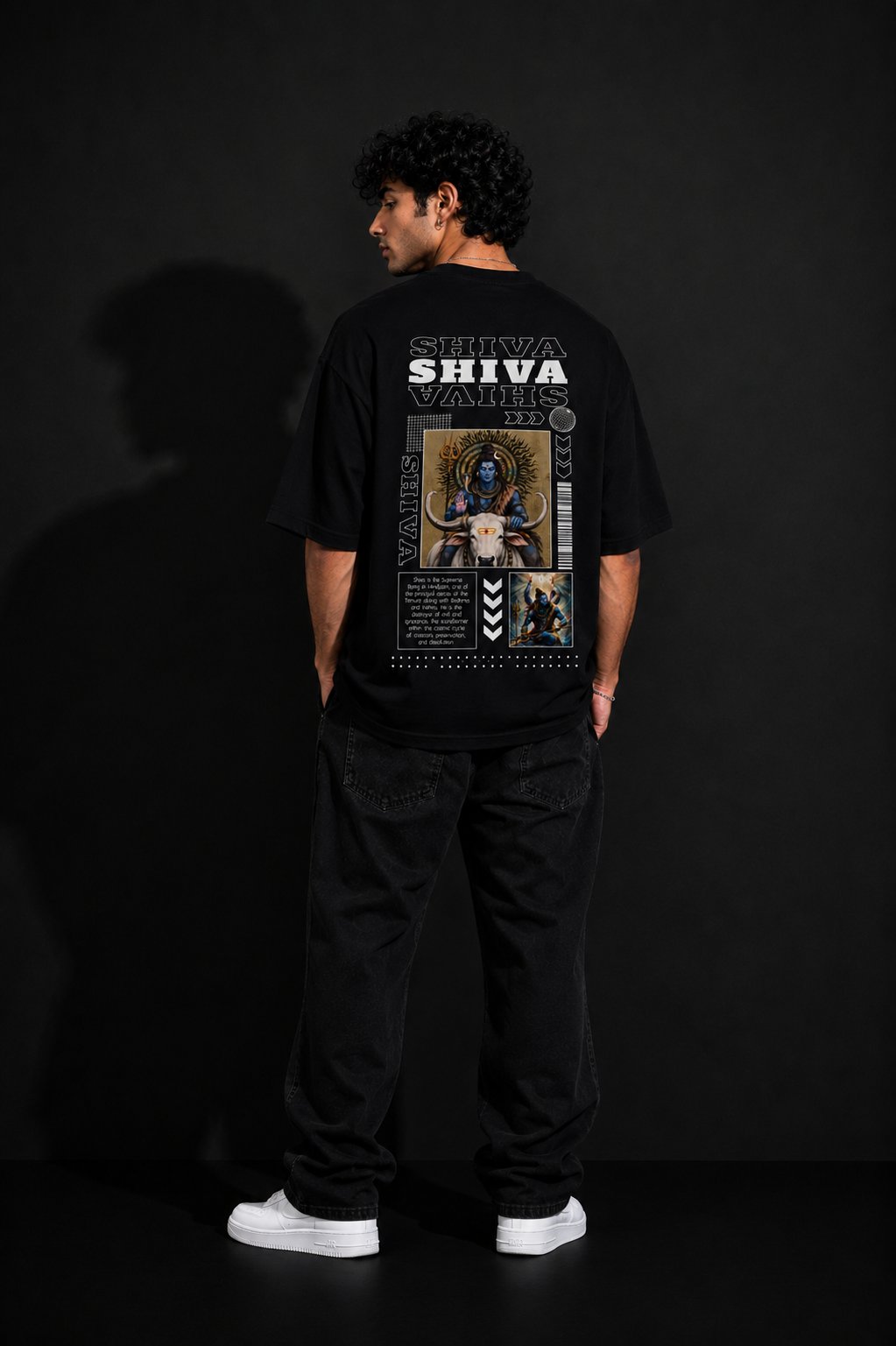 StitchVaults™ Shiva Oversized Graphic T-Shirt – Divine Power Streetwear Edition