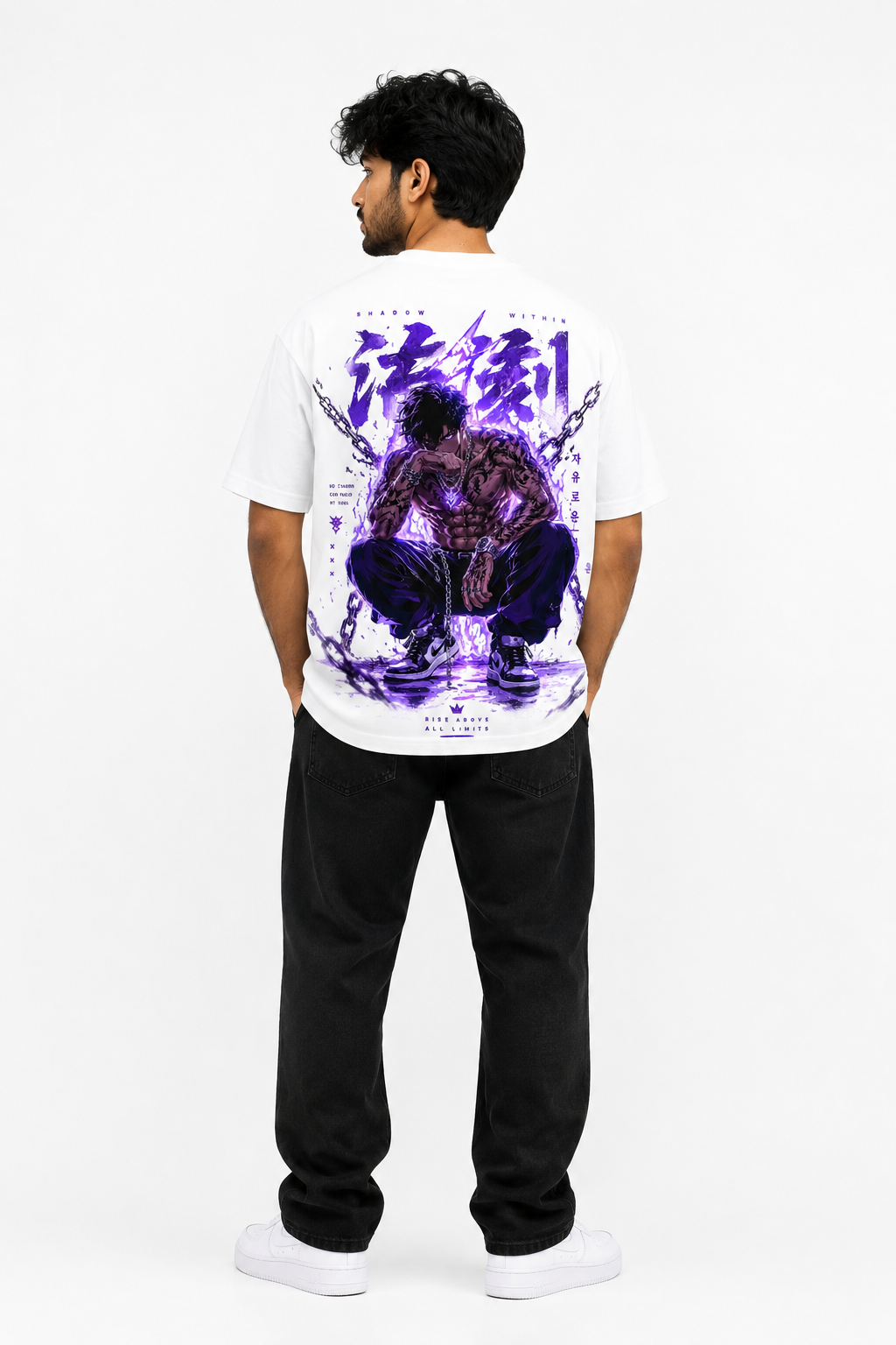 StitchVaults™ Shadow Within Oversized Anime Graphic T-Shirt