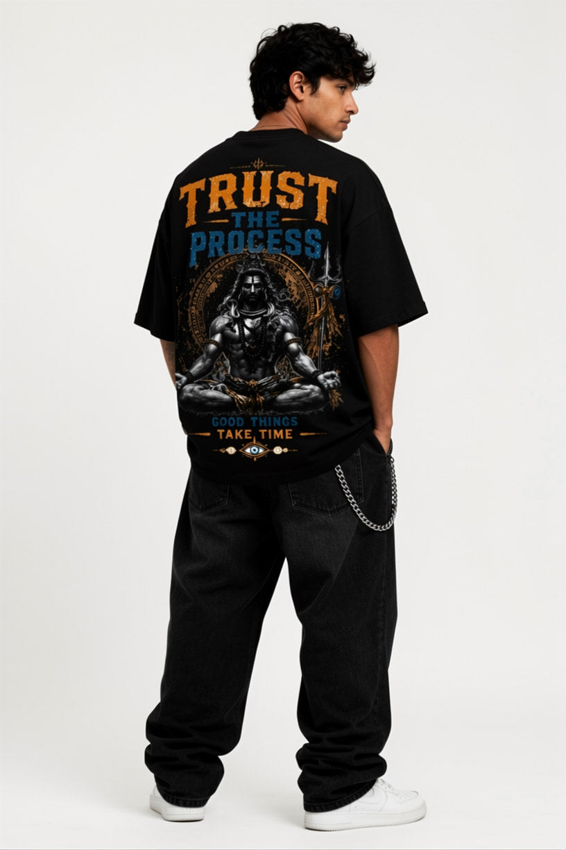 StitchVaults™ Trust The Process Oversized Graphic T-Shirt