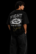 StitchVaults™ Fight For Every Space Oversized Graphic T-Shirt – Warrior Edition