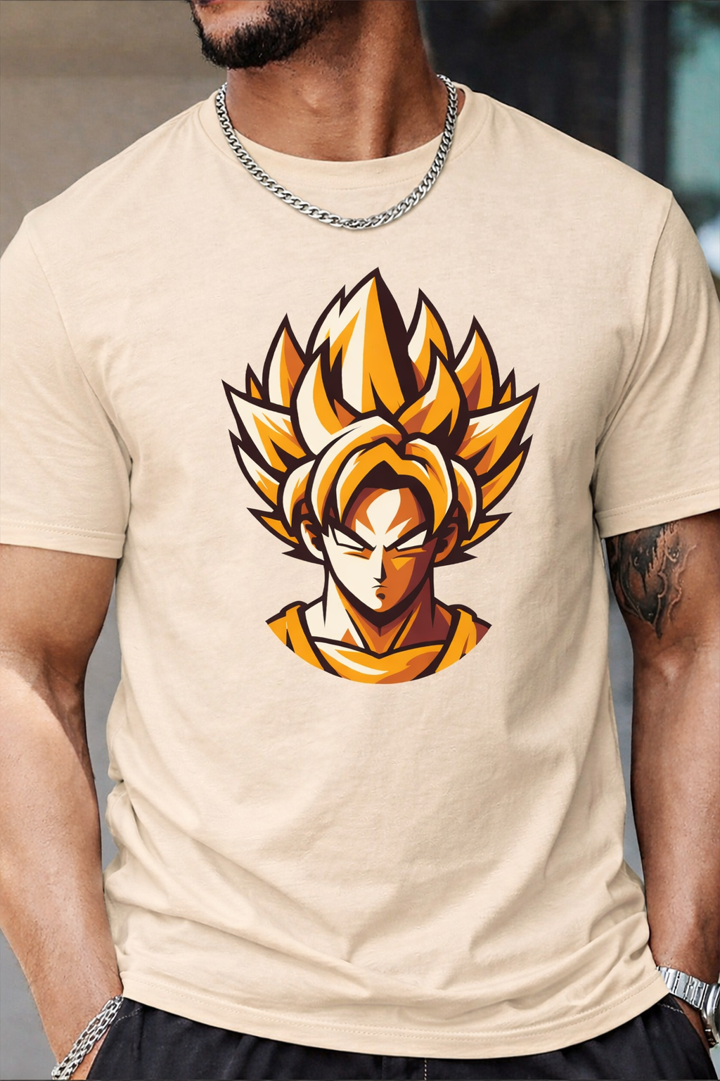 Anime Power Graphic T-Shirt – Warrior Energy Streetwear Tee for Men