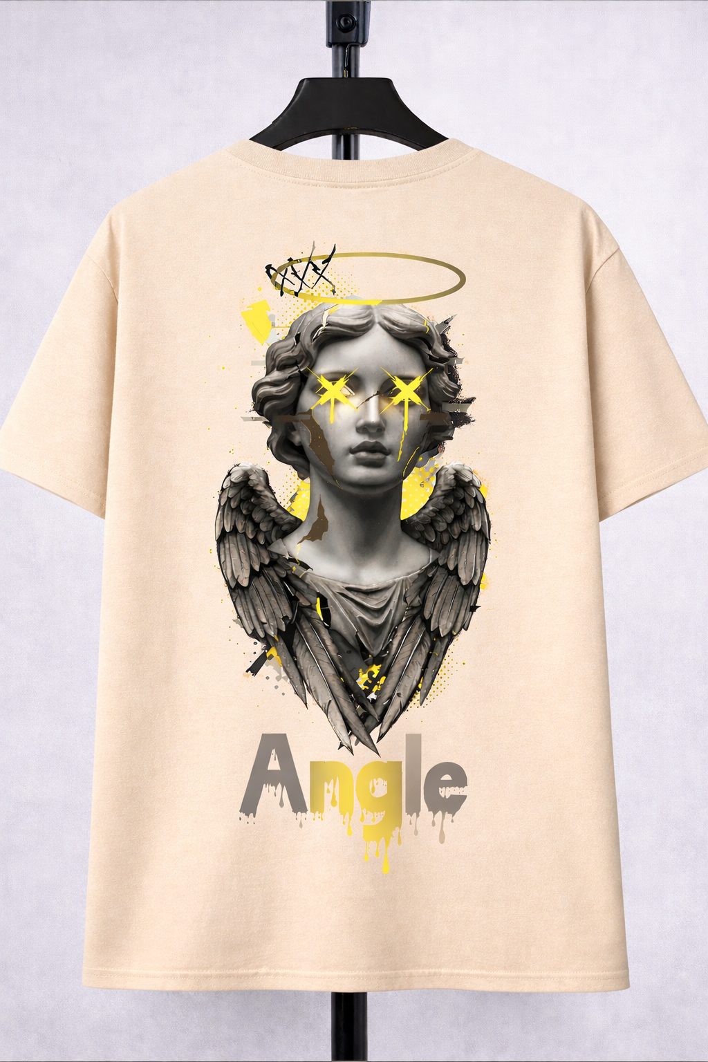 Angel Graphic T-Shirt | Artistic Streetwear Tee with Winged Statue Design
