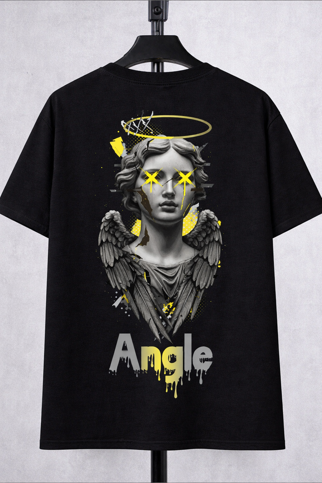 Angel Graphic T-Shirt | Artistic Streetwear Tee with Winged Statue Design